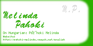 melinda pahoki business card